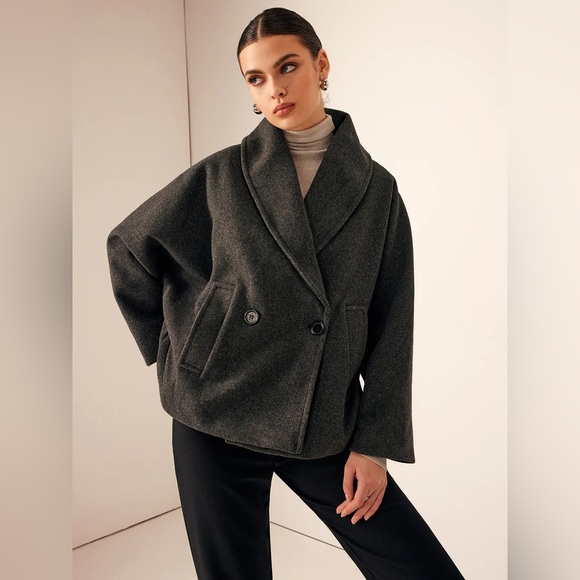 Commense Tweed Pockets Loose Coat - Picture 4 of 5